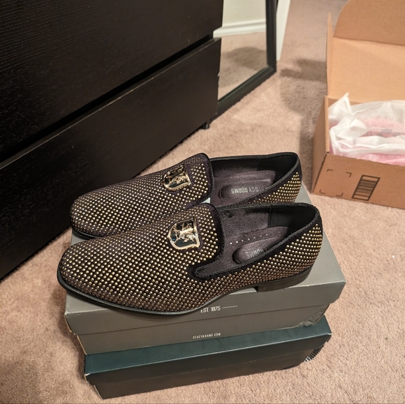 Black and gold Stacy Adams loafers - Picture 7 of 7